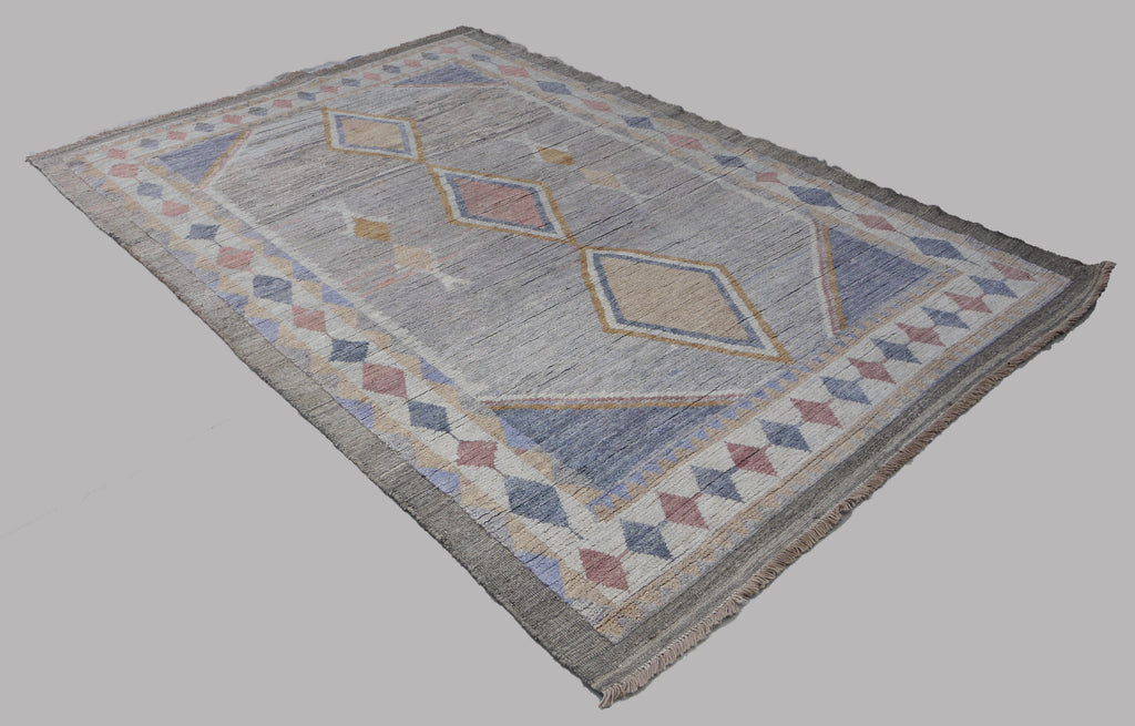 Geometric Pastel Afghan Kilim – 169 × 257 cm
