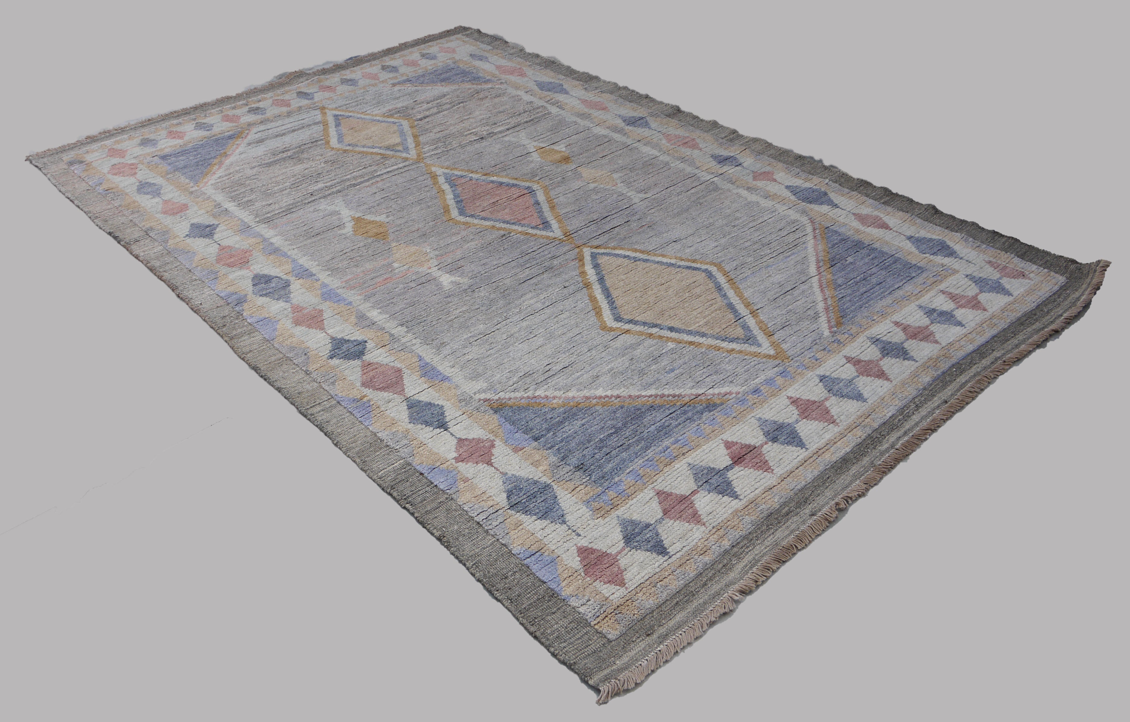 Geometric Pastel Afghan Kilim – 169 × 257 cm