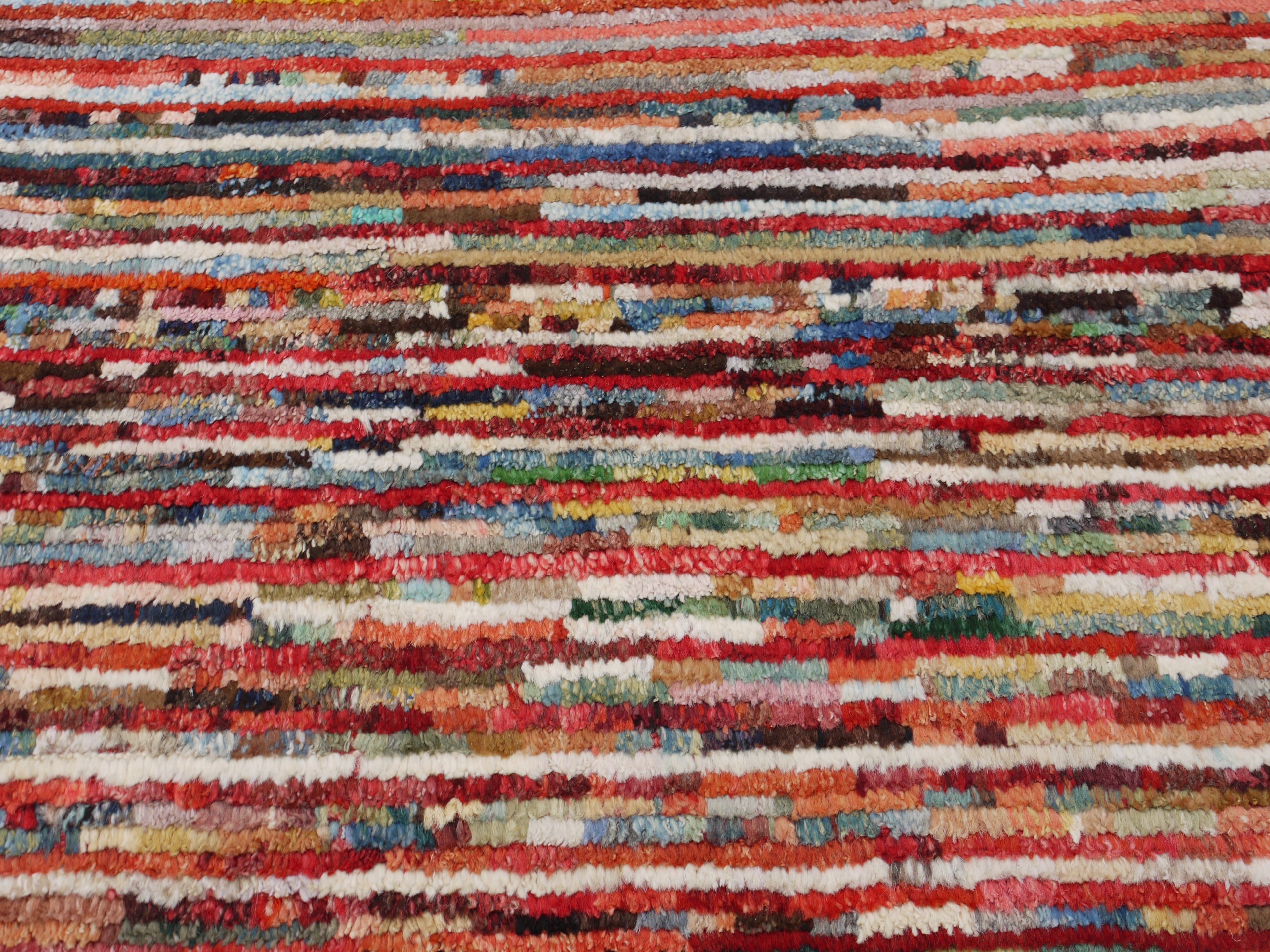 Modern Striped Afghan Rug – 205 × 290 cm