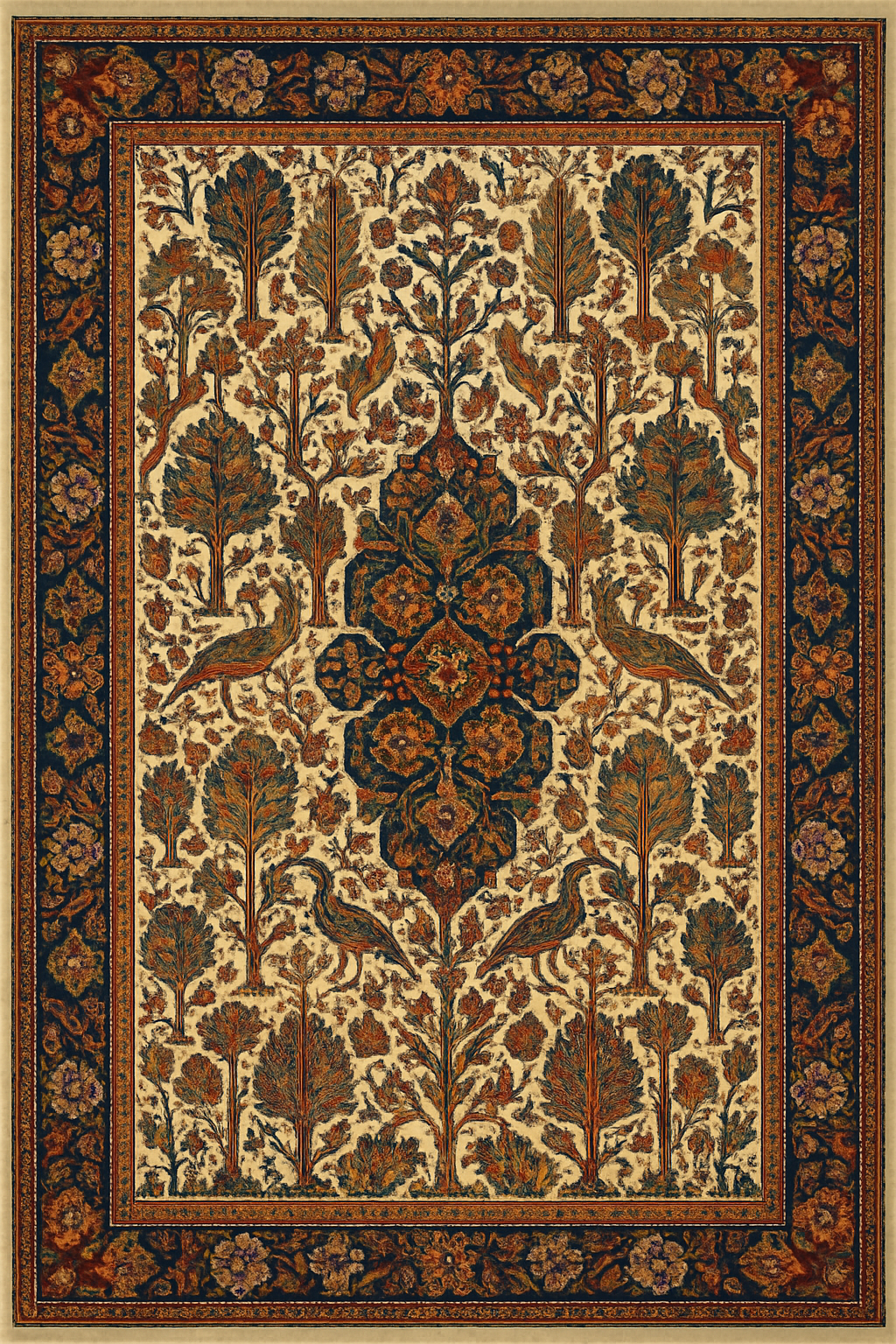 Custom AI Neural Network Afghan Rug - Made to Order (200 × 290 cm)